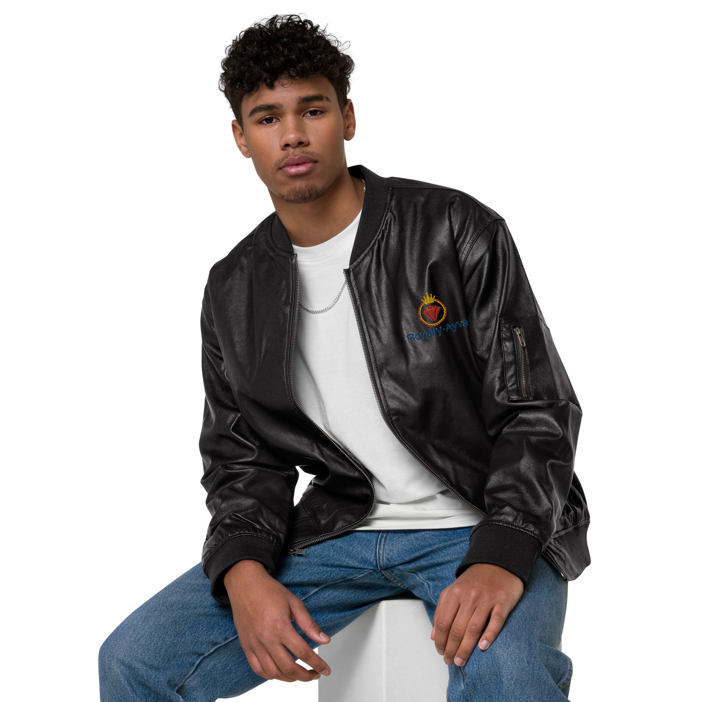 Royalty-Ayva Leather Bomber Jacket