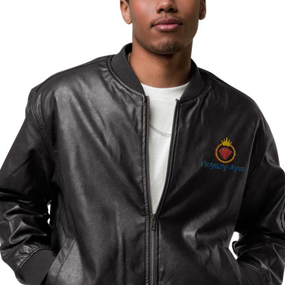 Royalty-Ayva Leather Bomber Jacket