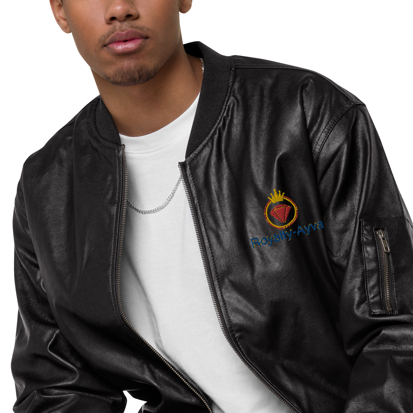 Royalty-Ayva Leather Bomber Jacket