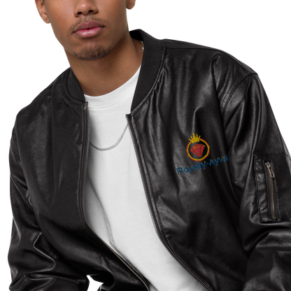 Royalty-Ayva Leather Bomber Jacket