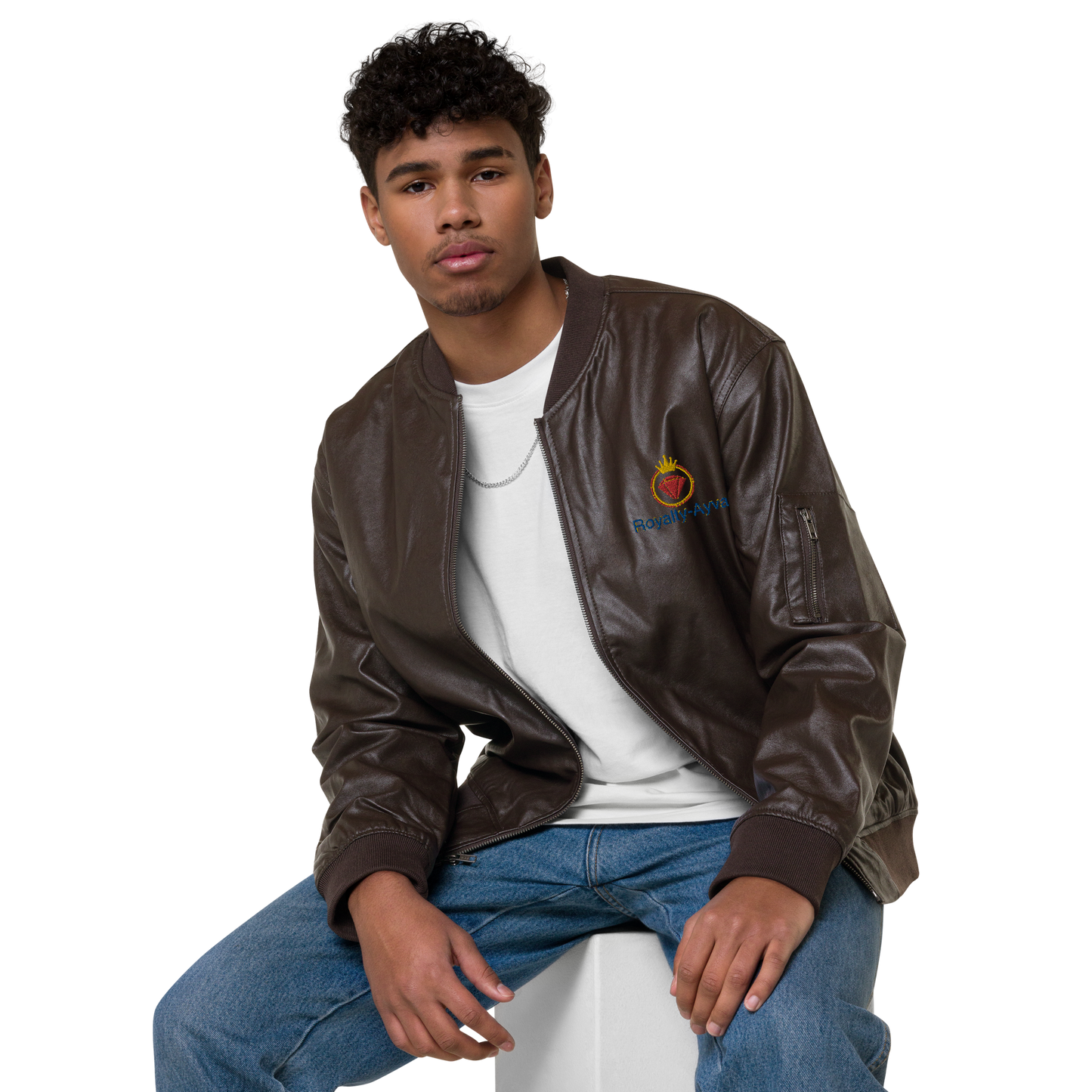 Royalty-Ayva Leather Bomber Jacket