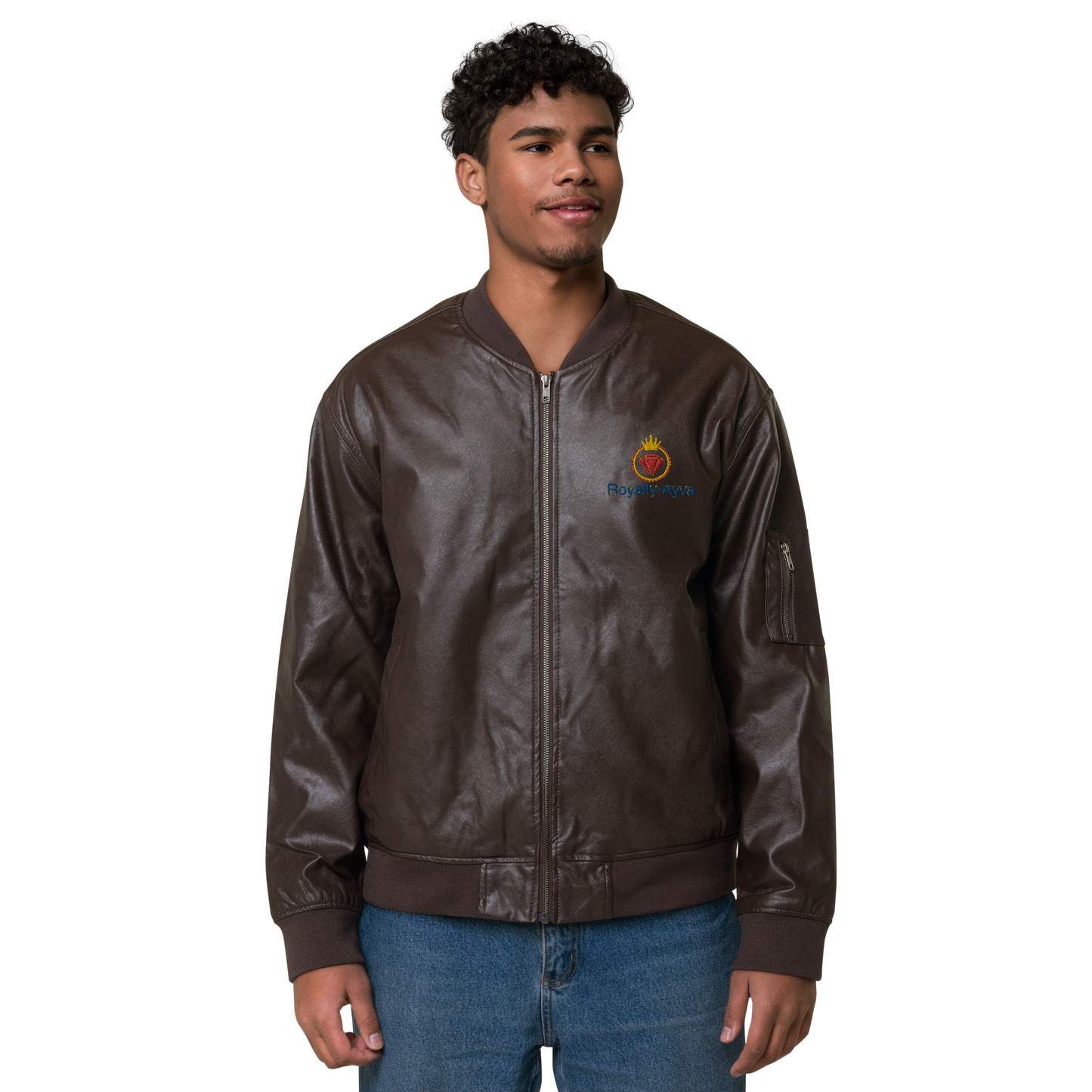 Royalty-Ayva Leather Bomber Jacket