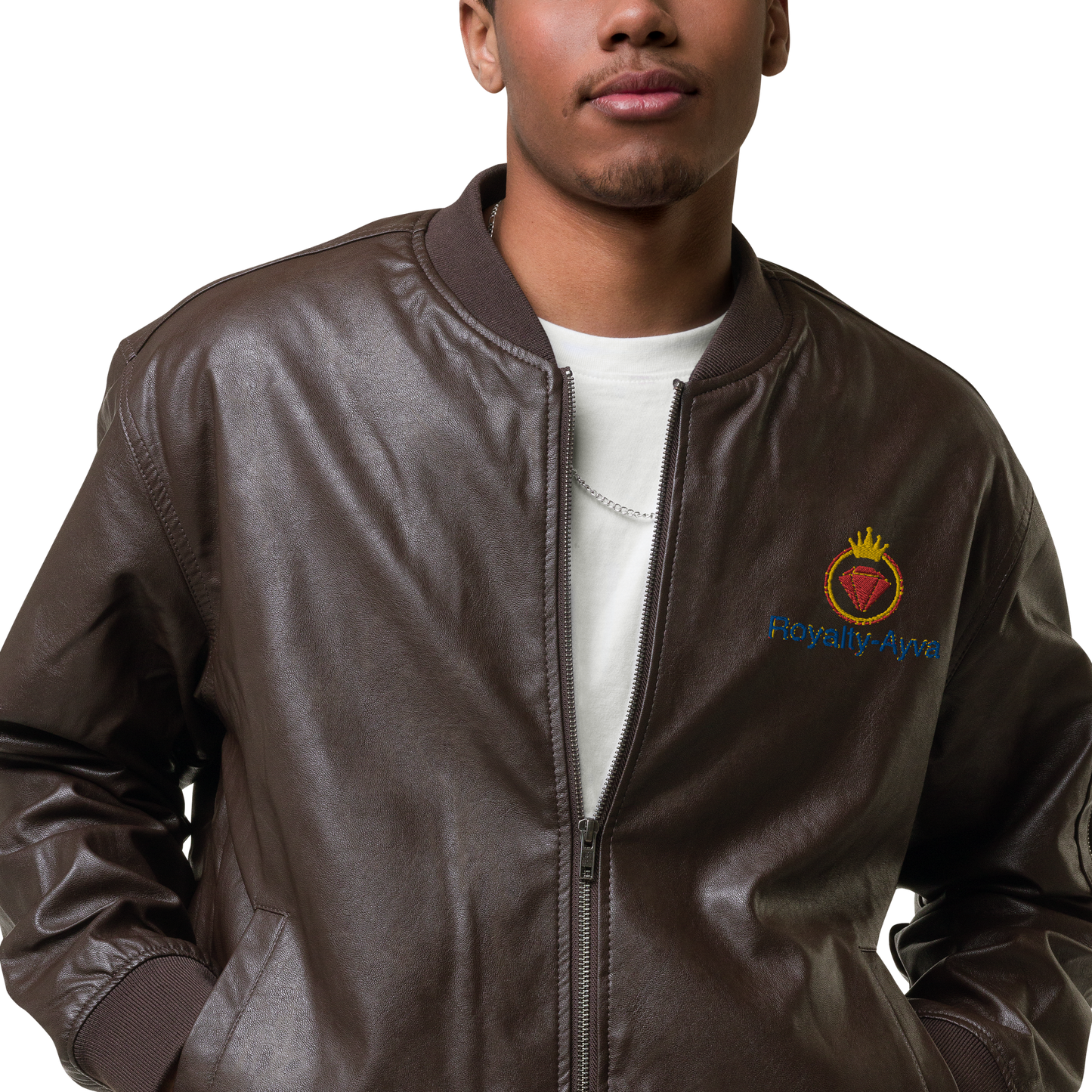 Royalty-Ayva Leather Bomber Jacket