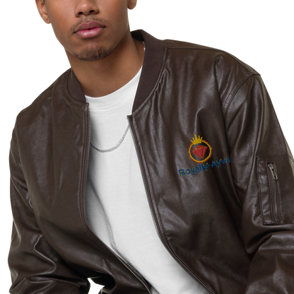 Royalty-Ayva Leather Bomber Jacket