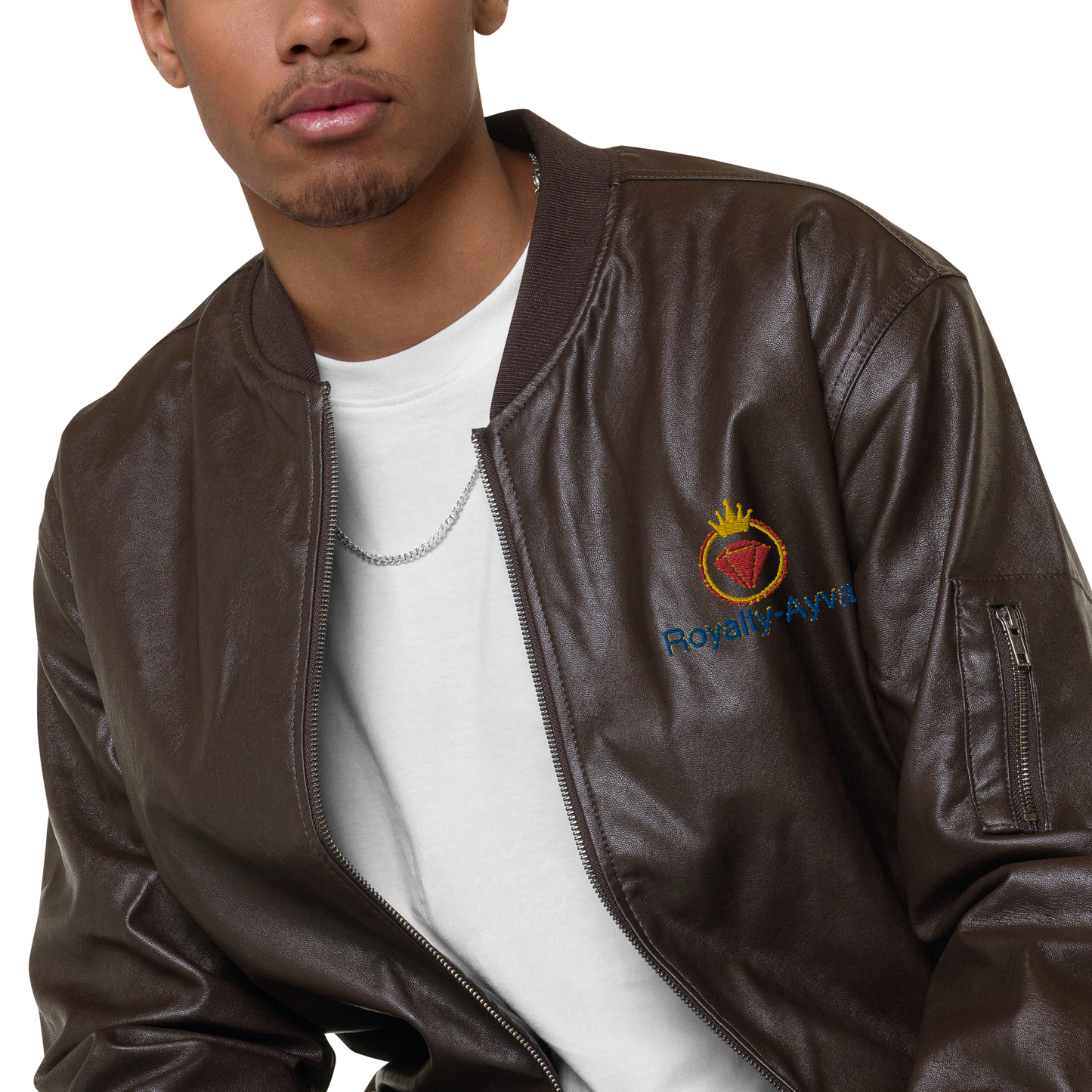 Royalty-Ayva Leather Bomber Jacket